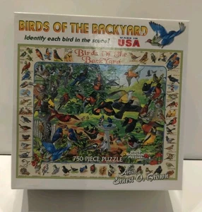 Nuevo en caja White Mountain Puzzles 750 piezas Birds of the Backyard de Ernest Brown - Imagen 1 de 4