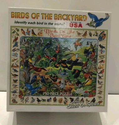 New in Box White Mountain Puzzles 750pc Birds of the Backyard by Ernest Brown - Image 1 of 4
