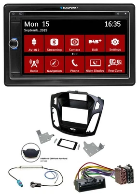 Blaupunkt Bluetooth DAB 2DIN USB DVD MP3 Autoradio für Ford Focus 2014-2018 schw - Bild 1 von 4