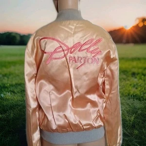 Dolly Parton RARE merch vintage 70's Crew satin bomber jacket XS Free Ship - Picture 1 of 15