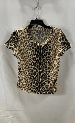 Blusa Moschino Mujer Marrón Estampado Animal Manga Corta Talla Pequeña Foto 1 de 4
