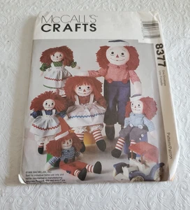 Vtg McCall's Pattern 8377 Raggedy Ann, Andy Dolls and Clothes Transfer Uncut - Picture 1 of 1