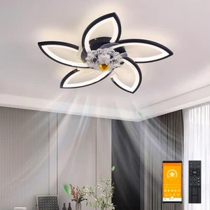 Ventilatore da Soffitto con Luce 70cm Dimmerabile LED Plafoniere con Telecomando - Foto 1 di 24