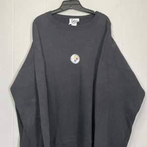 Vtg Nutmeg Pittsburgh Steelers 2XL Crewneck Sweater Embroider Center Logo 29x30 - Picture 1 of 13