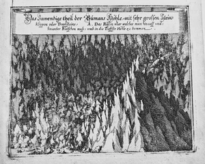 Baumannshöhle bei Rübeland Oberharz alter Merian  Kupferstich  Erstausgabe 1654 - Picture 1 of 1