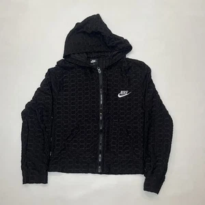 Nike Women Smooth Sportswear Club Fleece Full-Zip Hoodie Black Size L - Picture 1 of 6