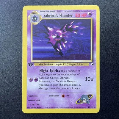 Pokemon Gym Heros 1st Edition Sabrina's Haunter 58/132 NM-M - Image 1 of 4