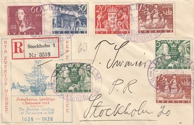SWEDEN: FDC Delaware 1938. - Image 1 of 2