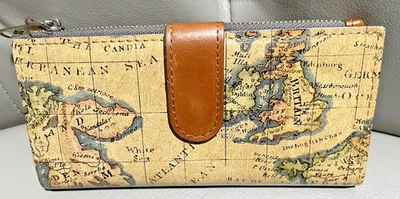 CARTERA PATRICIA NAZARI DE CUERO ESTAMPADO MAPA NAZARI NASHEUROPEO RFID P419414X NUEVA CON ETIQUETAS Foto 1 de 4