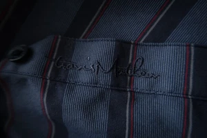 Travis Mathew Navy Blue Striped Camp Shirt (M) OMG!!⛳️ - Picture 1 of 12