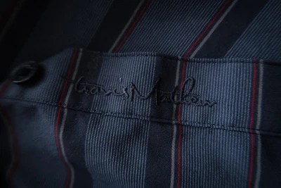 Travis Mathew Navy Blue Striped Camp Shirt (M) OMG!!⛳️ - Image 1 of 4