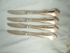 Lot 4 Stainless ONEIDA 1881 ROGERS Arbor Rose True Glossy Table Knife Dinner GUC - Picture 1 of 5