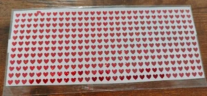 Red - 1 x Sheet Peel Off Holographic Love Heart Stickers - Very Small  - Picture 1 of 3