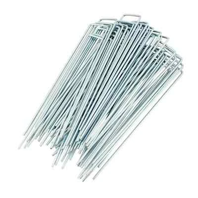 50x Picchetti a U Zincati Antierbacce Tessuto Giardino Erboso Fissaggio Membrana UK