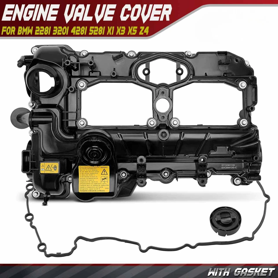 For 228i 320i 328i 428i 528i X1 X3 X4 X5 Z4 L4 2.0L Engine Valve Cover w/ Gasket - Image 1 of 4