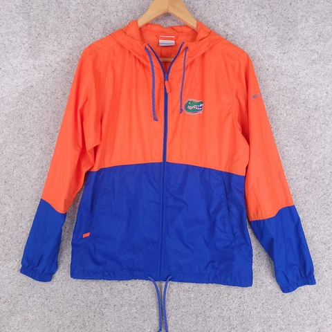 Columbia Florida Gators Jacket Mens Small Orange 1/4 Zip Pullover Windbreaker Cover