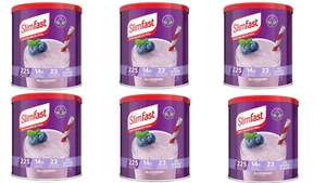 6 x SlimFast Blueberry Meal Replacement Shake for Weight Loss Balanced Diet 365g - Picture 1 of 6
