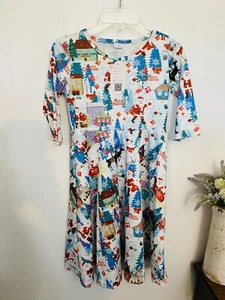 Girls L Christmas Dress NWT Knit Stretchy Funny Cokid Long Sleeve Boutique - Picture 1 of 6
