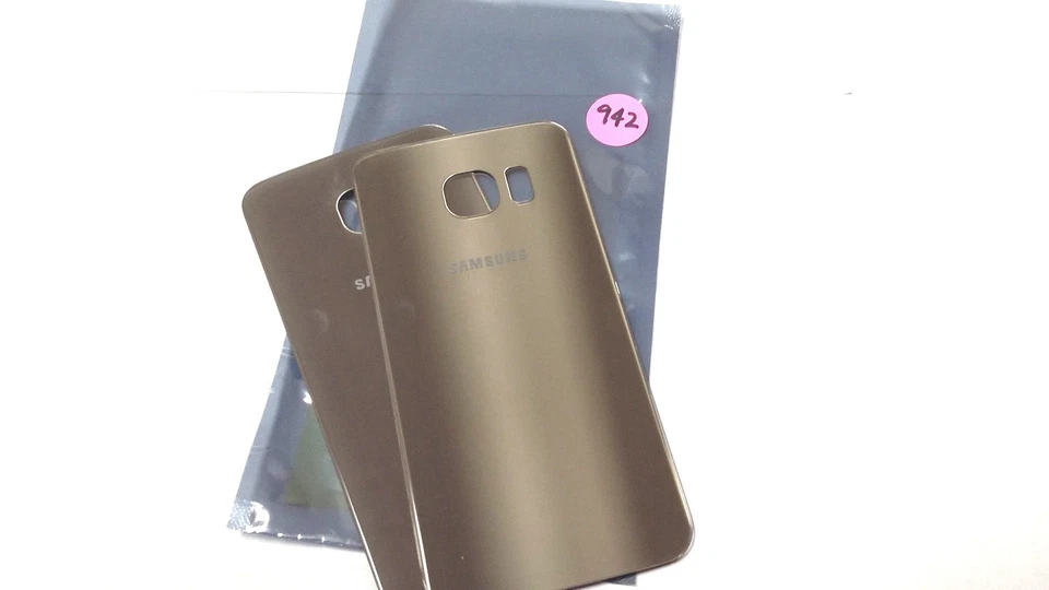 Стеклянная задняя крышка аккумулятора Samsung Galaxy S6 Edge — золотистая (лот из 2) - Изображение 1 из 1