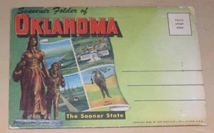 1950 Oklahoma Post Card Fold-Out Picture Souvenir Folder, Curt Teich - Picture 1 of 1