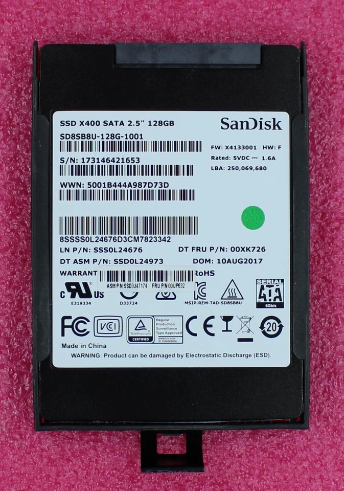 00XK726 - Lenovo ThinkCentre M700 Tiny 128GB 2.5 inch SSD SATA 3 - Image 1 of 1