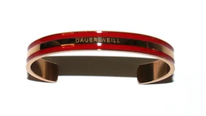 Genuine DAUER WEILL dwgo Unique Gold Tone Copper w Red Enamel Open Cuff Bracelet - Picture 1 of 10
