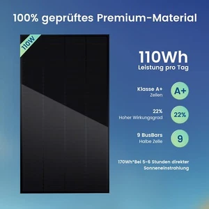 Bluesun Solar Panel Draussen 110W 19V Schindel Monokristallines Hocheffizientes