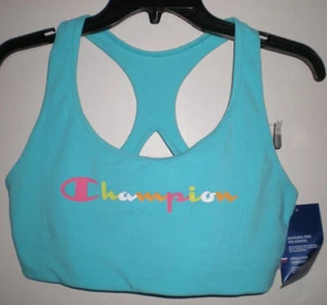 Champion Sports Bra – Multi-color Script Logo – Blue – Size M - Picture 1 of 3