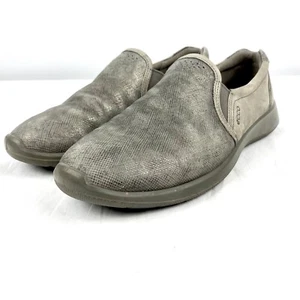 ECCO Women's Gray Casual Slip-On Loafer Flats Shoes Leather Sz 9/9.5 US 40 EUR - Picture 1 of 10
