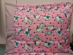 Snoopy Valentinstag Herzen Muster 100% Neu Baumwolle Handarbeit Kissenbezug ein Paar - Bild 1 von 4