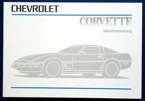 Owner's Manual Manuale Istruzioni 1996 Chevrolet Corvette (D) - Foto 1 di 1