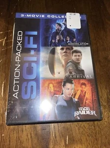 Action Packed Sci-Fi 3-Movie Collection Annihilation Arrival Tomb Raider DVD NEW - Picture 1 of 2