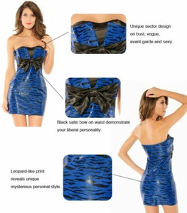 DRESS "ONE SIZE (6-8)" Ladies Sexy Glamour Strapless Dress Loop Blue - Picture 1 of 5