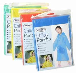Child-Kids Rain Coat Waterproof Poncho Reusable Plastic Camping Festival New - Picture 1 of 3