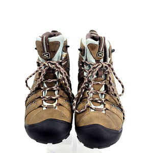 Keen Targhee II Waterproof Mid Hiking Boots Womens Sz 9.5 Brown and Blue