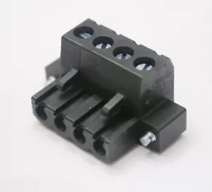 4 Pin - 5mm Black Connector with Flange Screws - Terminal Block - Phoenix Plug - Picture 1 of 6
