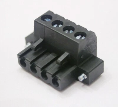 4 Pin - 5mm Black Connector with Flange Screws - Terminal Block - Phoenix Plug - Image 1 of 4