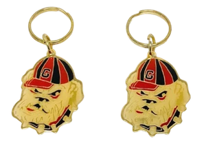 Georgia Bulldogs Dawgs Football Mascot Keychain NOS Vintage 1980's * LOT OF 2* - Picture 1 of 5