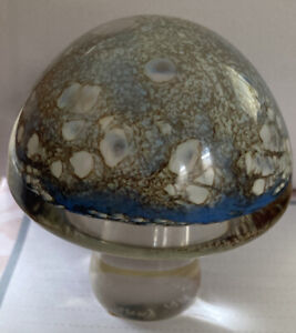 Selkirk Scotland Art Glass Mushroom Sculpture Or Paperweight 1988 7.5cm x 7cm