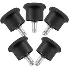 Office Chair Bell Glides - 5pcs Fixed Low Profile Rubber Bottom Castors