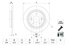 Set of 2 x brake disc Bosch for Hyundai Kona OS OSE OSI 17-22 0986479G77
