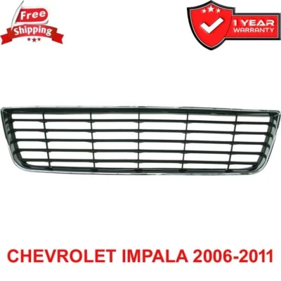 Chrome with Gray Insert For 2006-2011 Chevrolet Impala New Front Bumper Grille Foto 1 de 4