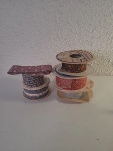Vintage Folk Calico Floral Ribbon Trim Lot Cottagecore Prairie Arts & Crafts - Picture 1 of 16