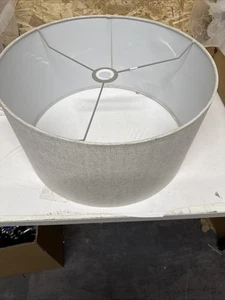 Habitat Ceiling Lampshade 49cm Oatmeal Linen Effect Drum Shade - Picture 1 of 4