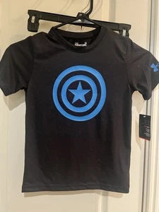 NWT Under Armour Little Boys Captain América Tshirt Size 5 - Picture 1 of 1