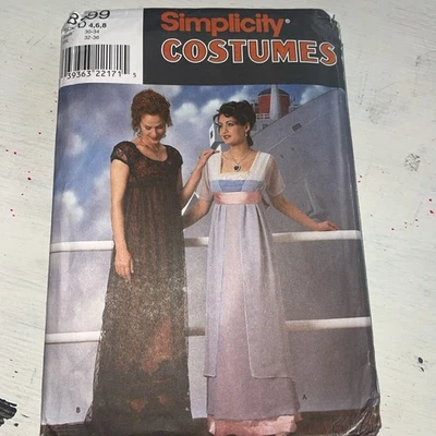 Simplicity Costumes 8399 Empire Waist Dress Titanic Gown Size D 4,6,8, UNCUT - Image 1 of 3