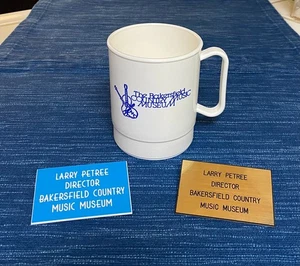 Larry Petree Name Tag Badge Mug Bakersfield CA Country Music Museum Lot Western - Picture 1 of 1