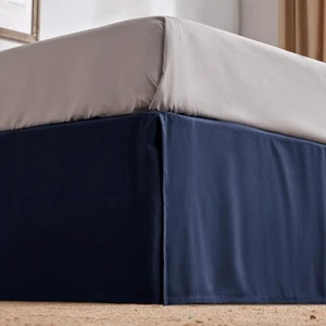 SLEEP ZONE Pleated Bed Skirts Queen Size, 15 inch Tailored Drop Easy Fit - Picture 1 of 10