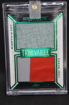 Leaf Superlative 2020 verde Joe Dimaggio Yogi Berra 3/4 New York Yankees #T-09 Foto 1 de 2