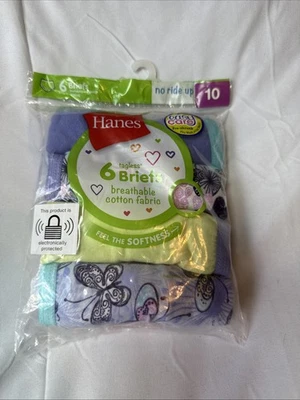 Hanes Girls Size 10 6 Pack Of Breathable Cotton Briefs Pre Shrunk - Image 1 of 2